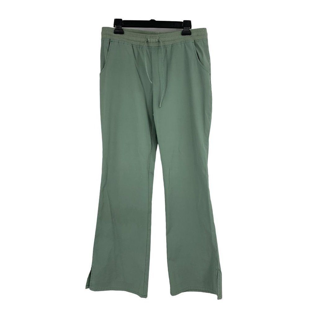 Womens Activewear Pants Size M Elastic Waist Flare Leg Drawstring Pullon 1313
